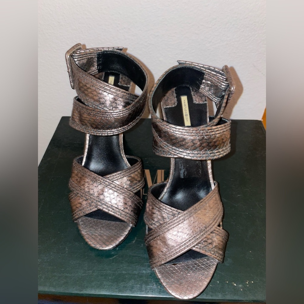 Max studios  ankle  open toes heels